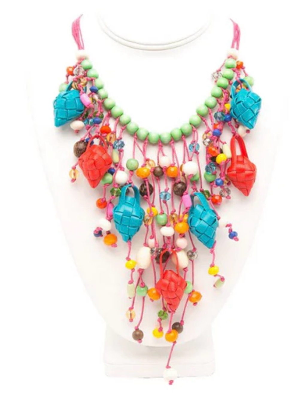 HANDMADE, UNIQUE, MULTI/COLOR, PLAYFUL, FASHION STATEMENT BIB STYLE NK. ❤️